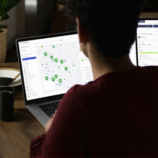 Person examining local SEO and community data on a computer screen