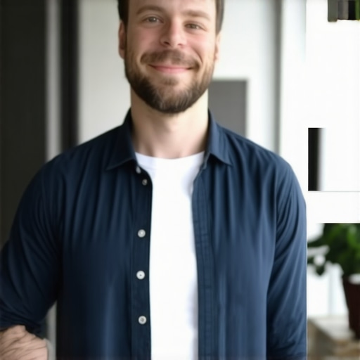 Business owner updating Google My Business profile with multimedia content