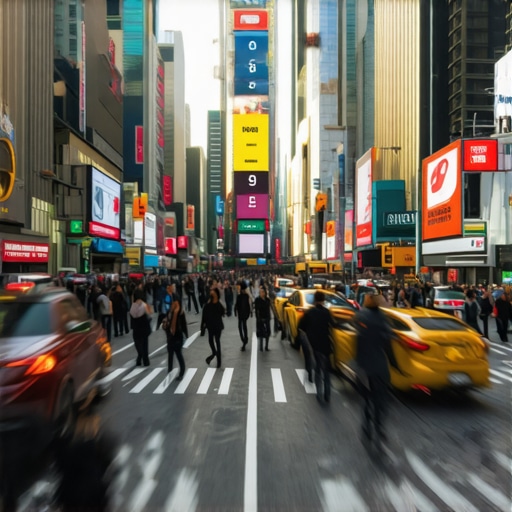 Future of Local SEO with AR Futuristic cityscape with augmented reality overlays promoting local businesses