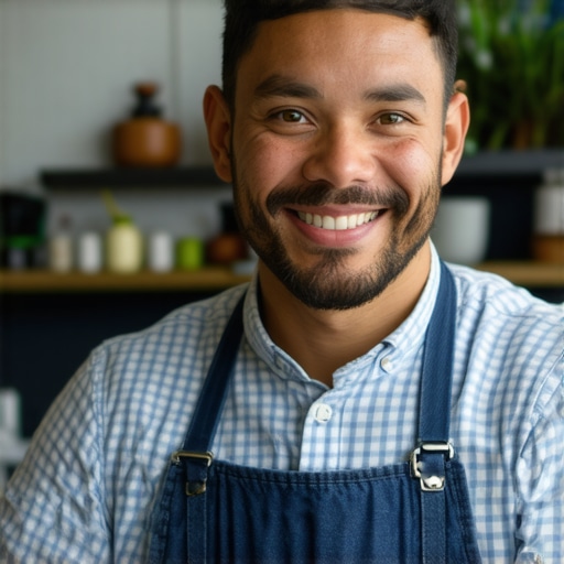 Business owner updating Google My Business profile on a digital device