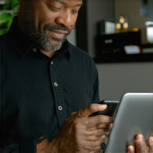 Business owner actively responding to customer reviews on Google Maps using a laptop and smartphone.