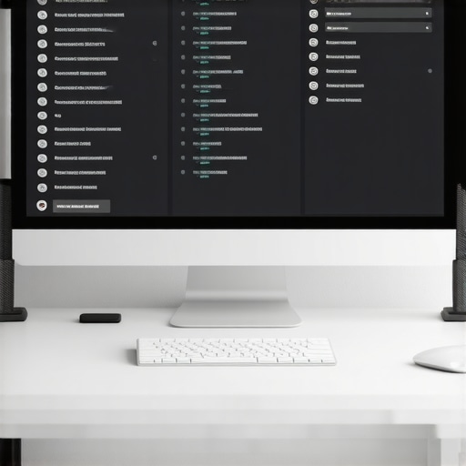 A workspace featuring computer screens displaying local SEO dashboards, review management, and listing tools.
