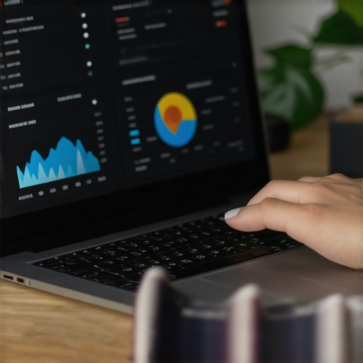 Person analyzing local SEO data on computer screen in modern office