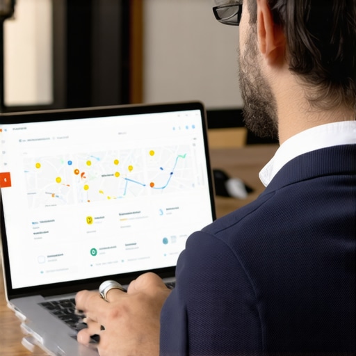 Business owner analyzing local SEO data with advanced tools to maintain Google Maps rankings