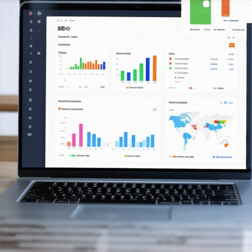 Laptop screen showing local SEO metrics and Google Maps analysis.