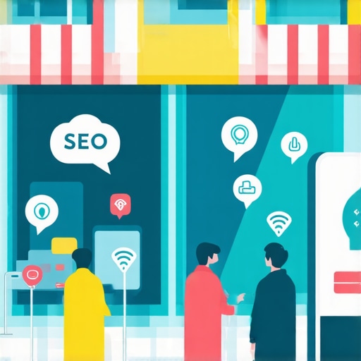 Real-Time Local SEO Signals Visual representation of sensors, customer foot traffic, and mobile customer engagement boosting local SEO.