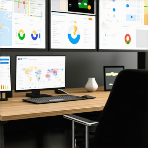 Continuous Local SEO Management in 2025 Modern SEO workspace with analytics dashboards