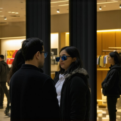 A store with digital sensors and augmented reality interfaces engaging customers