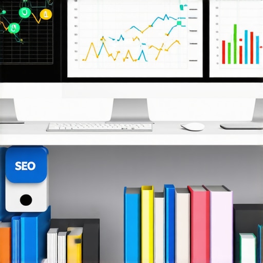 Workspace showing SEO analytics tools and data dashboards for local SEO management.