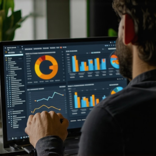 Analyzing Local SEO Data for Long-Term Success Digital marketing professional examining SEO analytics on a computer