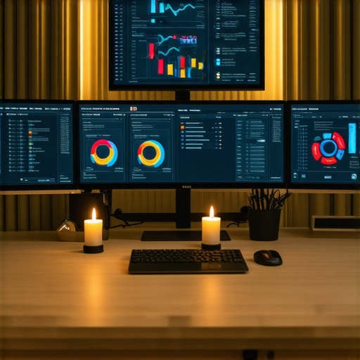 Seamless Local SEO Management Setup A workspace with screens showing SEO dashboards and automation interfaces